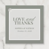 Classic Luxe | Sage Green Wedding Bedankt Bedankjes Labels (Voorkant)