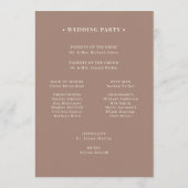 Classic Luxe | Soft Mocha Taupe Neutral Wedding Programmakaart (Achterkant)