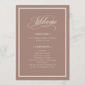 Classic Luxe | Soft Mocha Taupe Neutral Wedding Programmakaart (Voorkant)