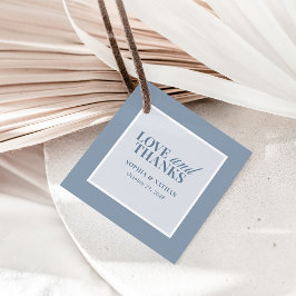 Classic Luxe | Stofblauwe Trouw Dank Je Bedankjes Labels