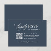 Classic Luxe | Trouwkaart met scanbare QR-code in RSVP Kaartje (Voorkant / Achterkant)