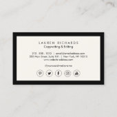 Classic Luxe Zwart en Ivoor met Social Media Visitekaartje (Achterkant)