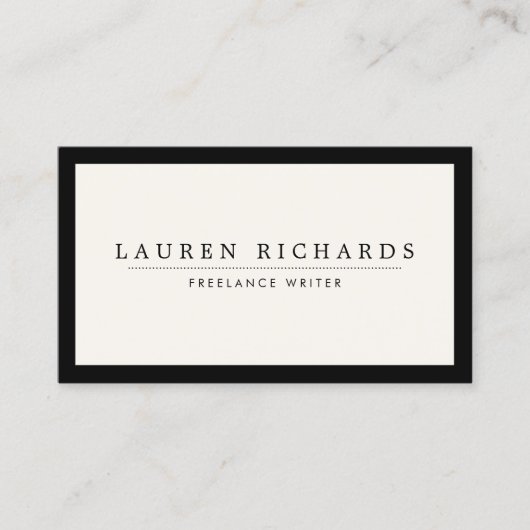 Classic Luxe Zwart en Ivoor met Social Media Visitekaartje (Voorkant)