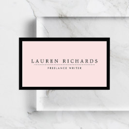 Classic Luxe Zwart en Roze met Social Media Visitekaartje