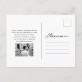 Classic Luxe | Zwart en wit slaan de datum op Aankondigingskaart (Achterkant)