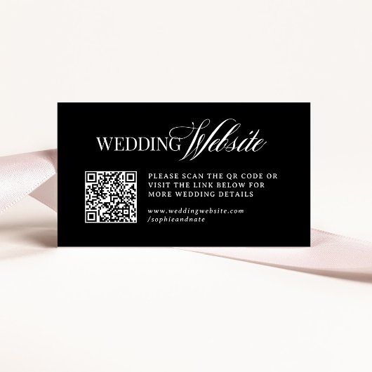 Classic Luxe Zwart | Trouwwebsite QR-code Informatiekaartje