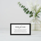 Classic Luxe | Zwart-wit boeken voor Baby Informatiekaartje (Staand voorkant)