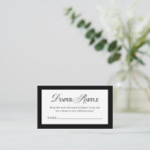 Classic Luxe | Zwart-witte luier Raffle Informatiekaartje (Staand voorkant)