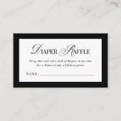 Classic Luxe | Zwart-witte luier Raffle Informatiekaartje (Voorkant)