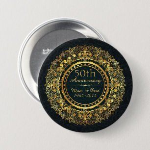 Classic Luxury 50th Wedding Jubileum Ronde Button 7,6 Cm