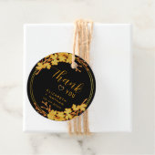 Classic Luxury Black & Gold Weddenschap Hartelijk Bedankjes Labels (In situ)