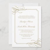 Classic Luxury Gold Elements & Lijst Bruiloft Kaart (Voorkant)