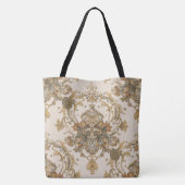 Classic, Luxury Ornament, Gold Beigi Grey Tote Bag (Achterkant)