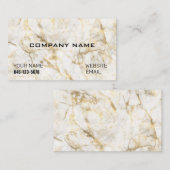Classic Luxury White en Gold Marble Visitekaartje (Voorkant / Achterkant)