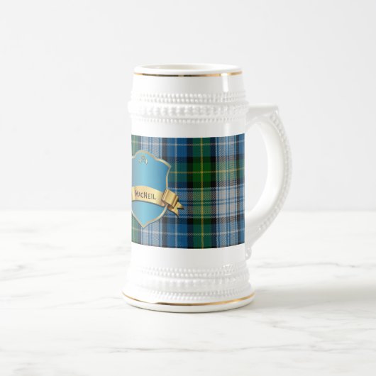 Classic MacNeil Tartan Plaid Stein Bierpul (Voorkant rechts)