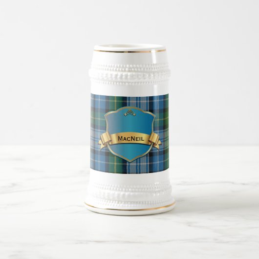 Classic MacNeil Tartan Plaid Stein Bierpul (Center)