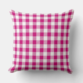 Classic Magenta Gingham Pattern Sierkussen