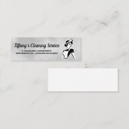 Classic Maid Illustration | Home Cleaning Mini Visitekaartje (Voorkant / Achterkant)