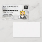 Classic Maid Logo | QR-code | schoonmaakmiddelen Visitekaartje (Voorkant / Achterkant)