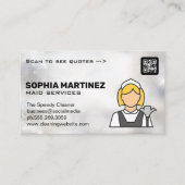 Classic Maid Logo | QR-code | schoonmaakmiddelen Visitekaartje (Voorkant)