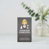 Classic Maid Style Logo | metallische achtergrond Visitekaartje (Staand voorkant)