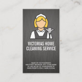 Classic Maid Style Logo | metallische achtergrond Visitekaartje (Voorkant)