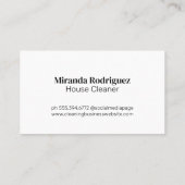 Classic Maid Style | schoonmaakster Visitekaartje (Achterkant)