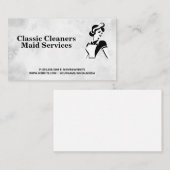 Classic Maid Zwart Wit | Thuisschoonmaakdiensten Visitekaartje (Voorkant / Achterkant)