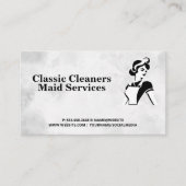 Classic Maid Zwart Wit | Thuisschoonmaakdiensten Visitekaartje (Voorkant)