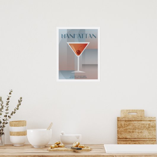Classic Manhattan Cocktail Poster (Keuken)