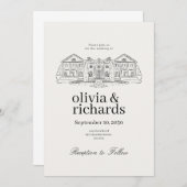 Classic Mansion bruiloft uitnodiging (Voorkant / Achterkant)