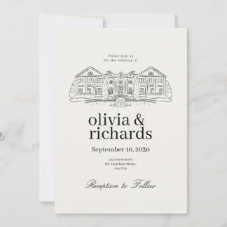 Classic Mansion bruiloft uitnodiging