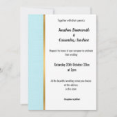 CLASSIC MARBLE PASTEL BLUE GOLD TRIM INVITATION KAART (Voorkant)