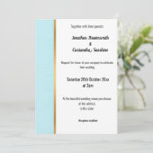 CLASSIC MARBLE PASTEL BLUE GOLD TRIM INVITATION KAART (Staand voorkant)