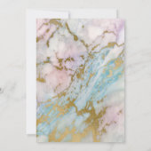 CLASSIC MARBLE PASTEL BLUE GOLD TRIM INVITATION KAART (Achterkant)