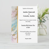 CLASSIC MARBLE PASTEL GOLD TRIM INVITATION KAART (Staand voorkant)