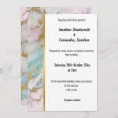 CLASSIC MARBLE PASTEL GOLD TRIM INVITATION KAART (Voorkant / Achterkant)