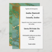 CLASSIC MARBLE SAGE GOLD TRIM INVITATION KAART (Voorkant / Achterkant)