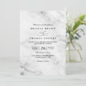 Classic Marble Simple Elegant Chic QR Code Wedding Kaart (Staand voorkant)
