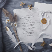 Classic Marble Simple Elegant Chic QR Code Wedding Kaart