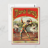 Classic Mardi Gras Harlaquin Briefkaart (Voorkant / Achterkant)