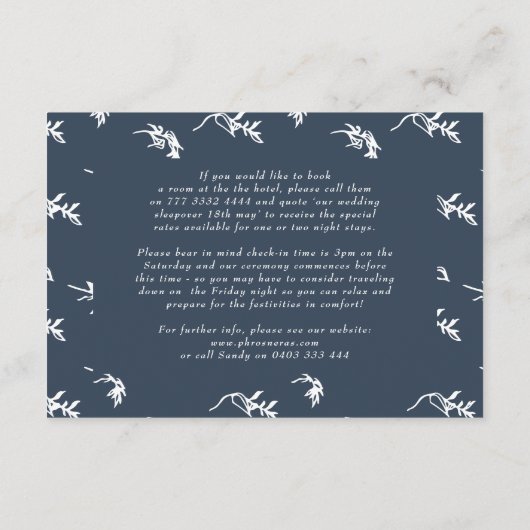 classic marineblauw wit  kuif details informatiekaartje (Achterkant)