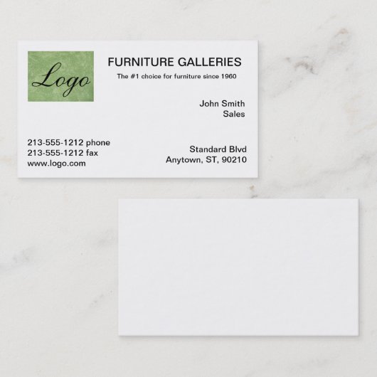 Classic Marmorino Groene Logo Visitekaartjes (Voorkant / Achterkant)