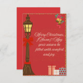Classic Maroon Christmas Card – Cream Script Holid (Voorkant / Achterkant)