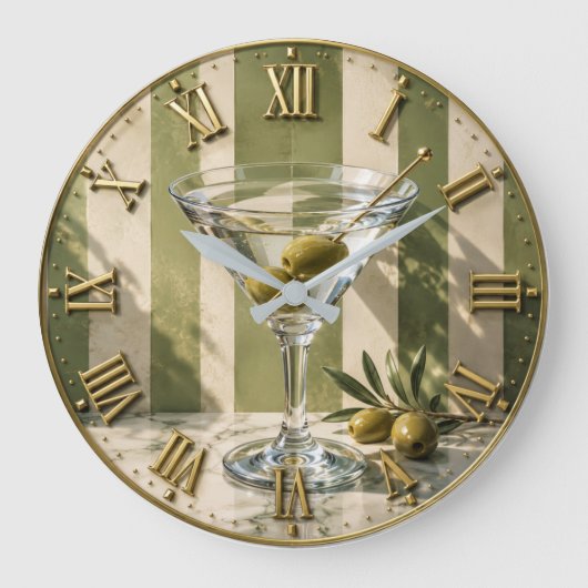 Classic Martini Cocktail Bar Decor Grote Klok (Voorkant)