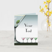 Classic Martini Cocktails Note Card Kaart (Gele Bloem)