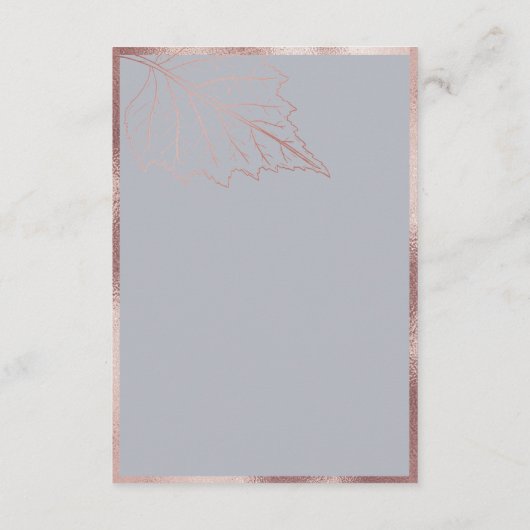 Classic Matt Roos Gold Leaves Trouwdetail Informatiekaartje (Achterkant)