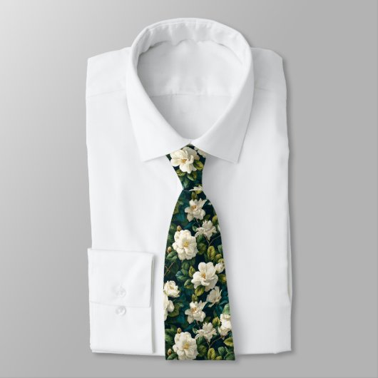 Classic Mens Fashion Gardenias Flower Stropdas (Gebonden)