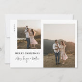 Classic Merry Antiek Stip White Feestdagenkaart (Voorkant)