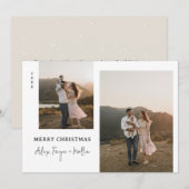 Classic Merry Antiek Stip White Feestdagenkaart (Voorkant / Achterkant)